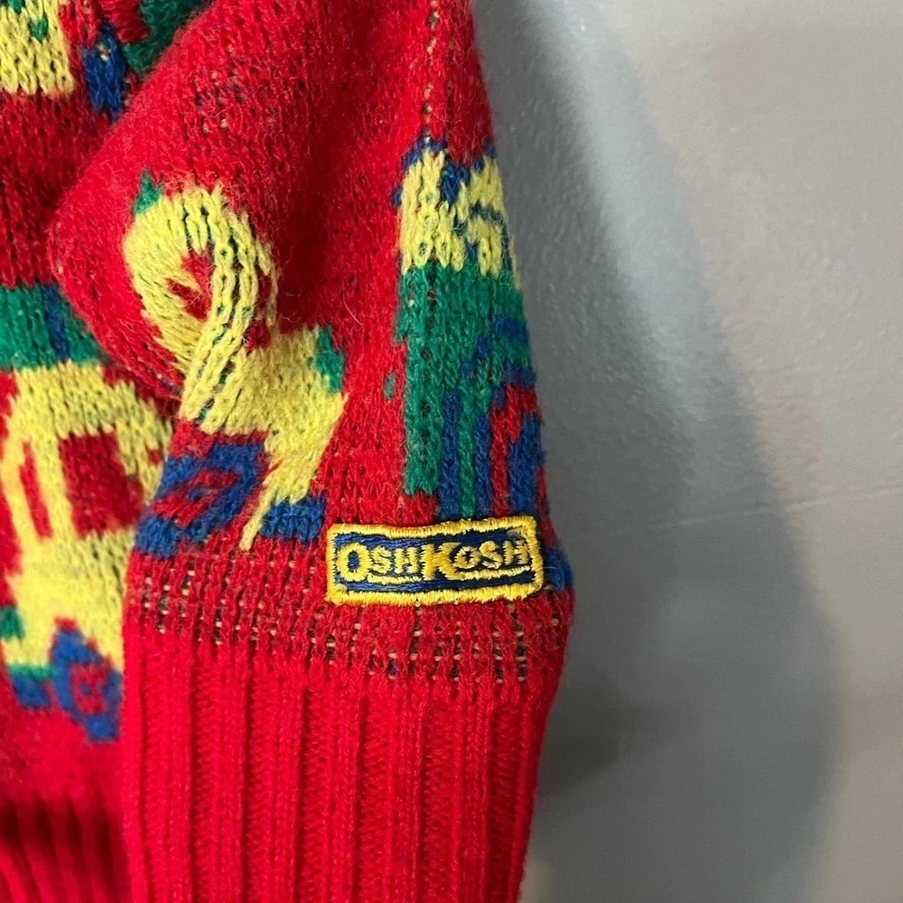 Oshkosh B’gosh x Vintage Made in USA Cars Trucks Knit Hooded Sweater
